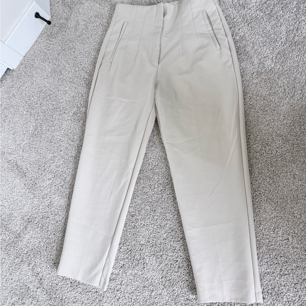 Zara Cream Straight Leg Women's Pants